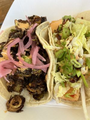 Sprouts Taco and Tofu Taco with Hoisin and Sweet Thai Chili… yum!!  at Osprey Tacos in St Augustine