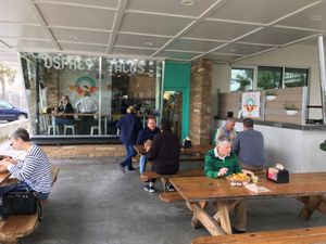 Outdoor seating at Osprey Tacos in St Augustine