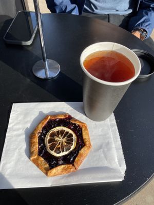 Cactea and blueberry lemon galette  at Dark Hall Coffee in Phoenix