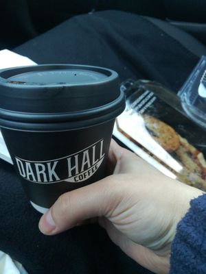 Small seasonal latte with treats. at Dark Hall Coffee in Phoenix