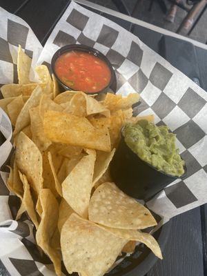 Chips, salsa and guac 7$ at The Taco Joint in Hollywood