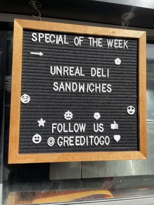 Sign  at Greedi Vegan - Bergen St in Brooklyn