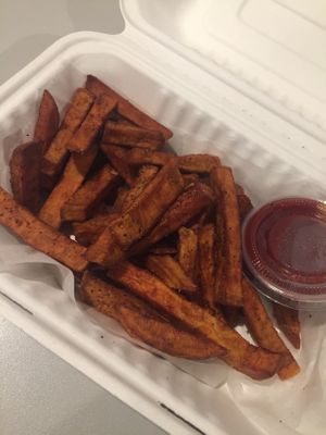 Sweet potato fries  at Greedi Vegan - Bergen St in Brooklyn