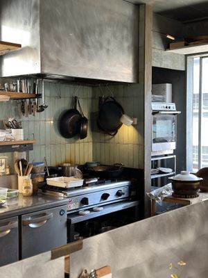 Kitchen where the magic happens   at Shokudo Hitoto in Fukushima