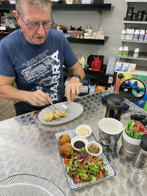 Restaurant is in the retail  shop so plenty to look at while you eat!!  at Health Healing & Harmony in Innisfail