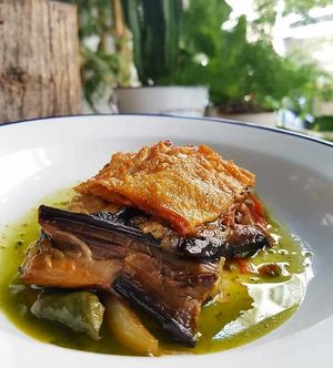 Lasaña de berenjena at Barlovento in A Coruna