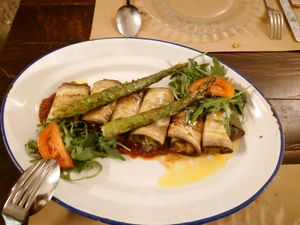 Aubergine rolls at Barlovento in A Coruna