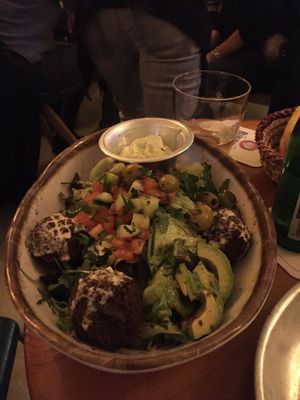 Salad with falafels  at Picknick Cafe Bar in Frankfurt