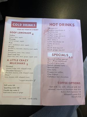 Menu  at Olivia's Maastricht in Maastricht