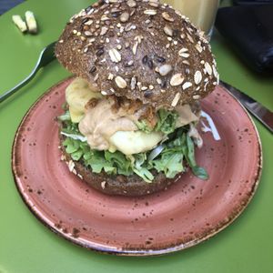 Vegan burger at Olivia's Maastricht in Maastricht