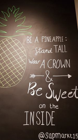 Wc-deur-tekst at Olivia's Maastricht in Maastricht