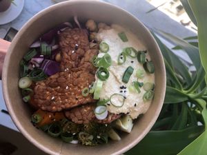 Salad with tempeh  - all vegan at Olivia's Maastricht in Maastricht