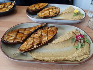 Eggplant + mashed chickpeas at Cozinha de Alecrim in Lisbon
