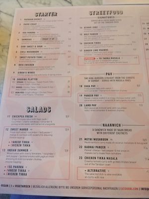 Menu part 1 - English at eatDOORI - Kaiserstrasse in Frankfurt