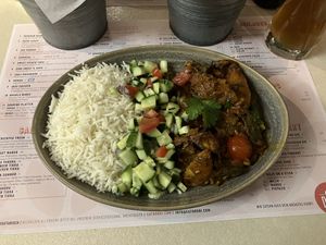 Okra with eggplant and potato sabzi   at eatDOORI in Mainz