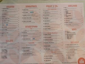 Die Karte at eatDOORI in Mainz