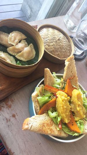 They did the wrap as a salad because of allergies- great! at Clean Canteen in Kerobokan Kelod