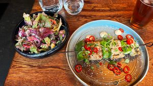 Marinated Tofu with Salad at Zivago in Oulu
