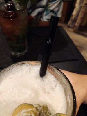 They use metal straws instead of plastics at Gretl - Raffles Place in Central Singapore