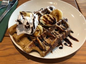 Waffle with banana and choco   at SpringInsFeld in Munich