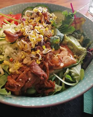 Cado salad, served with very yummy dressings, awesome ! at SpringInsFeld in Munich