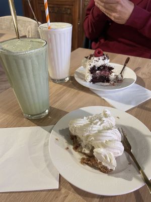 Matcha and Pistachio Milkshake, banana Cakes , Black Forest Cake   at Cocoelle Patisserie Vegetale in Besancon