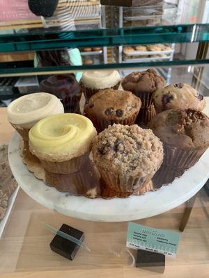 Assorted muffins at Pattycake Bakery in Columbus