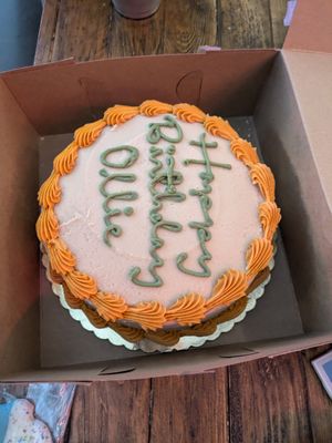 Hazelnut caramel custom cake at Pattycake Bakery in Columbus