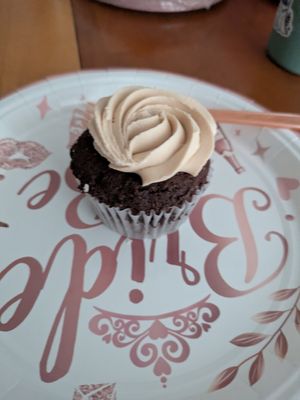 Gluten free chocolate salted caramel cupcake at Pattycake Bakery in Columbus