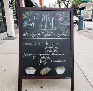 Other side of sign!  at Dar Nabati in Oakville