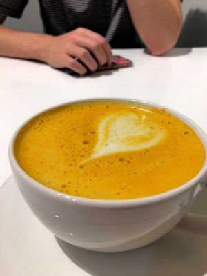Turmeric latte at Dar Nabati in Oakville