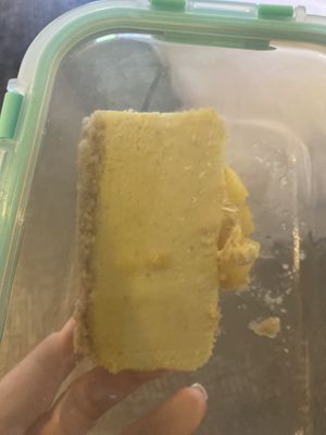 Pineapple cheesecake - paid $5 deposit for the container and will bring it back tomorrow for the refund at Moku Roots in Kula