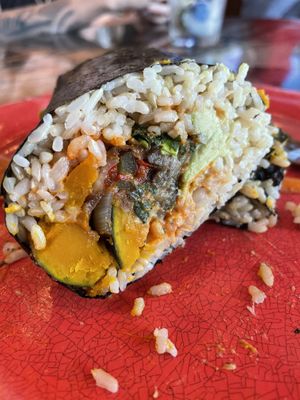 Sushi-Rito! Basically a giant vegan sushi roll!  at Moku Roots in Kula