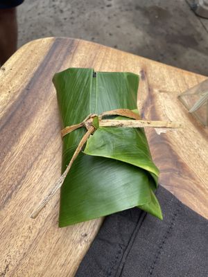Ti leaf for packaging  at Moku Roots in Kula