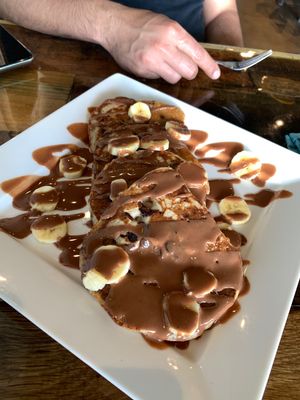 Delicious 😋 Vegan pancake 💕💕💕 at Moku Roots in Kula