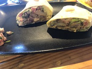 The Cali Burrito  at Moku Roots in Kula