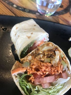 Buffalo cauliflower Wrap (spicy) at Moku Roots in Kula