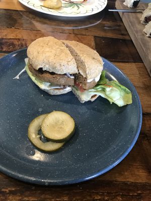 Taro burger at Moku Roots in Kula