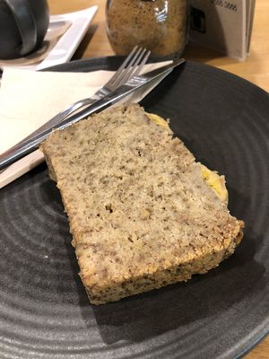 Vegan gluten free banana bread at Inlakesh Living Foods in Macquarie Park