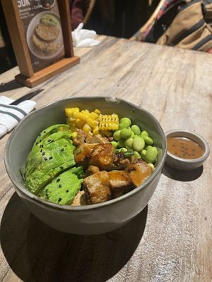 Poke bowl   at The Avocado Factory in Canggu