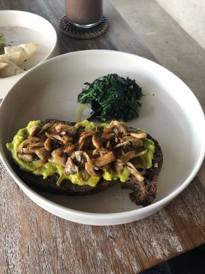 Avocado mushroom toast at The Avocado Factory in Canggu
