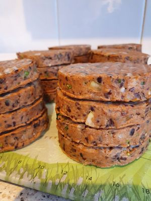 Black bean burgers at FarrinHeight Foods in Market Harborough