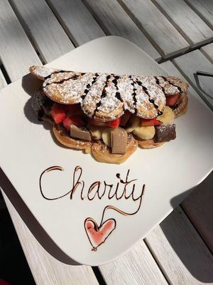 Outside at Waffelicious in Eindhoven