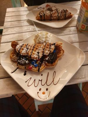 Oreo & M&M's waffle. at Waffelicious in Eindhoven