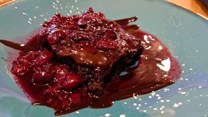 Cherry & chocolate cake at Number Forty Four in Kirkby Lonsdale