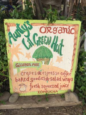 sign at Aunty's Lil Green Hut in Kahuku
