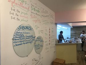 Main wall and daily options at Jazzlato in Recife