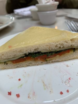 Vegan croque monsieur  at Neverland Tea Salon in Vancouver