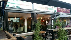 Outside at Prashad Cafe in Cape Town