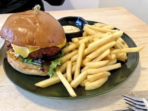 Beyond Meat burger   at The Garden Cafe and Takeaway in Kendal